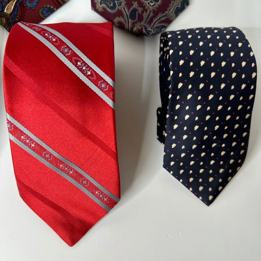 7 Vintage Mens Silk Neck Ties Nino Cerruti Stafford Isaac Zelcer Paisley Floral
